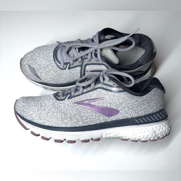 Brooks Women’s Adrenaline GTS 20 Gray Purple Athletic Running Sneakers Size-8.5 - Picture 7 of 9
